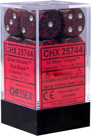 Chessex Speckled Silver Volcano W6 16mm Würfel Set CHX25744 