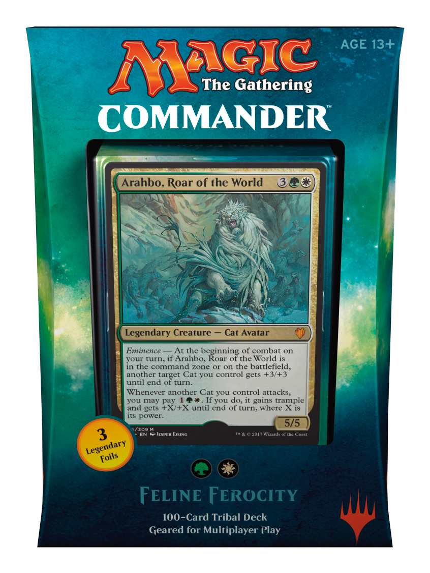 Magic The Gathering 2017 Commander Deck Feline Ferocity For Card Game TCG CCG 