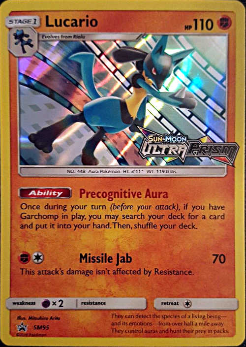 Ultra Prism PreRelease Gumshoos SM97 Rare Holo Black Star Promo Pokemon Card 