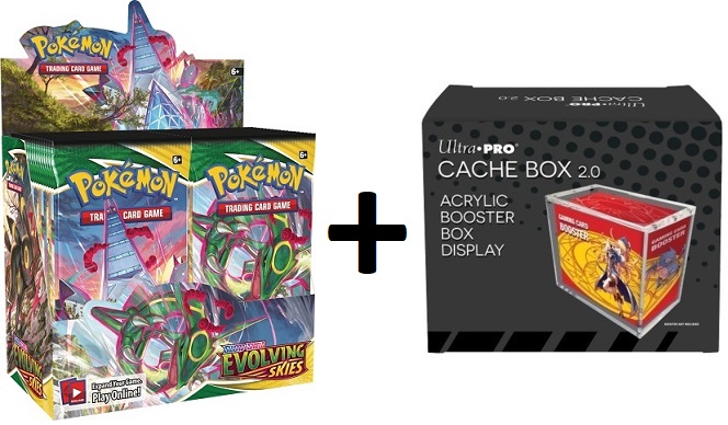 MINT Pokemon SWSH7 Evolving Skies Booster Box PLUS Acrylic Ultra Pro Cache  Box 2.0 Protector - Pokemon Sealed Products » Pokemon Booster Boxes -  Collector's Cache LLC