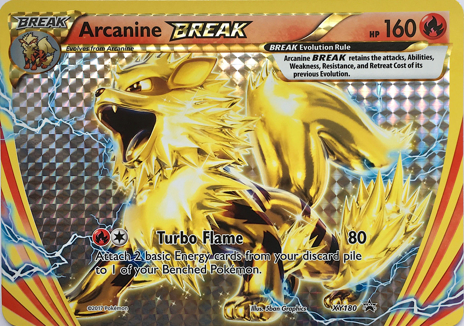 Arcanine break xy180 jumbo Pokémon card