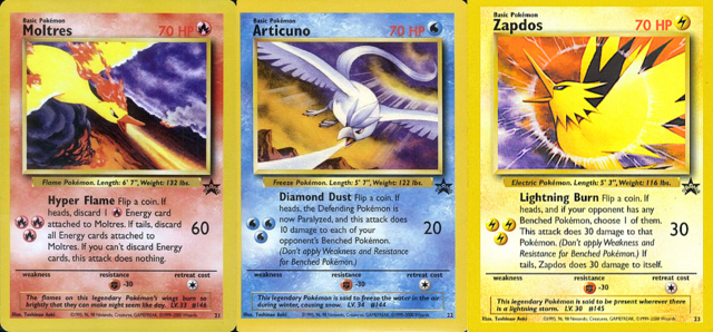 Sealed COMPLETE Pokemon MOLTRES ARTICUNO ZAPDOS Card BLACK STAR PROMO 21 22 23