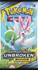 Pokemon Sun & Moon SM10 Unbroken Bonds Booster Pack -- Gardevoir & Sylveon Pack Art