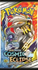 Pokemon Sun & Moon SM12 Cosmic Eclipse Booster Pack -- Solgaleo & Lunala Pack Art