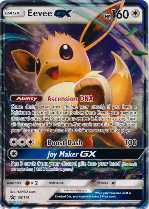 Eevee GX SM174 Wave Holo Promo - Flareon GX Special Collection