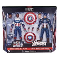 Marvel Legends - Captain America Sam Wilson & Steve Rogers Action Figures 2 pack