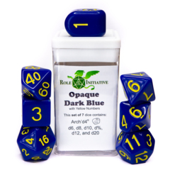 Role 4 Initiative - Opaque Dark Blue / Yellow Numbers 7pc