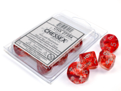 Chessex - Nebula Red/Silver Luminary 10D10 - CHX27354