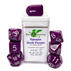 Role 4 Initiative - Opaque Dark Purple / White Numbers 7pc