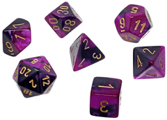 Chessex - Mini Gemini Black-purple/Gold 7pc CHX20640
