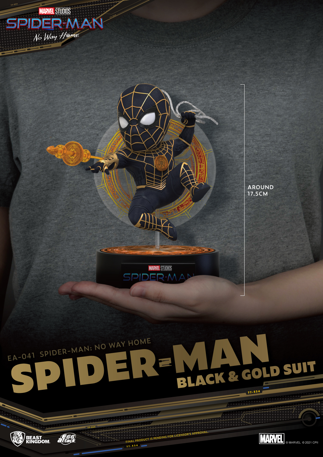 Beast Kingdom - Spider-man: No Way Home - Black and Gold Spider-man Statue EA-041