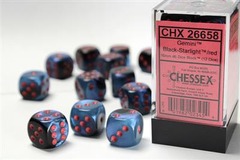 Chessex - Gemini Black-Starlight/Red 12D6 - CHX26658