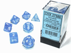 Chessex - Borealis Sky Blue/White 7pc - CHX27586