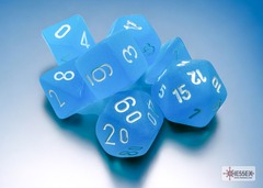 Chessex - Mini Frosted Caribbean Blue/White 7pc - CHX20416