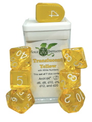 Role 4 Initiative - Translucent Yellow / White Numbers 7pc