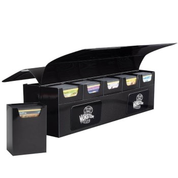 MONSTER MAGNETIC DECK BOXES: DECA 10-DECK BOX WITH REMOVABLE COMPARTMENTS: Black