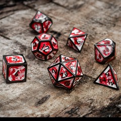 Elder Runes Blood Chalice 7pc Polyhedral DND RPG Metal Dice