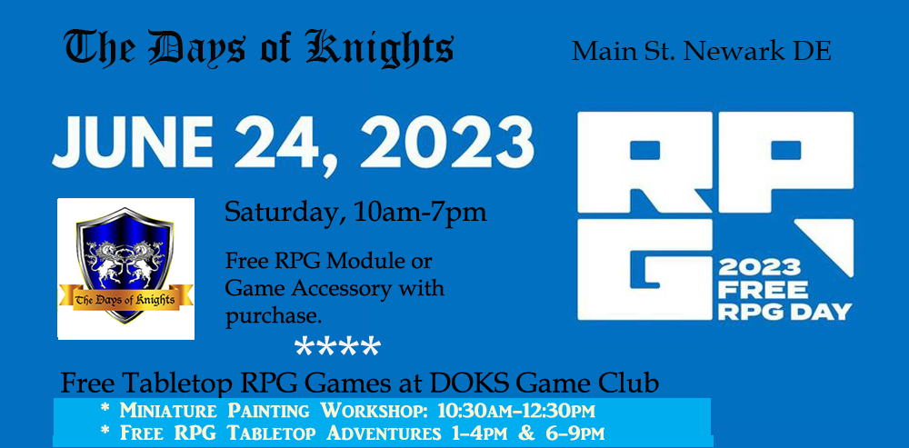 Free RPG Day at DOKS - June 24  - Giveaways & Gaming!