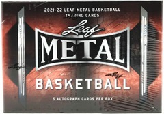 2021-22 Leaf Metal Basketball Hobby Basketball Hobby Box (5 Autographs)