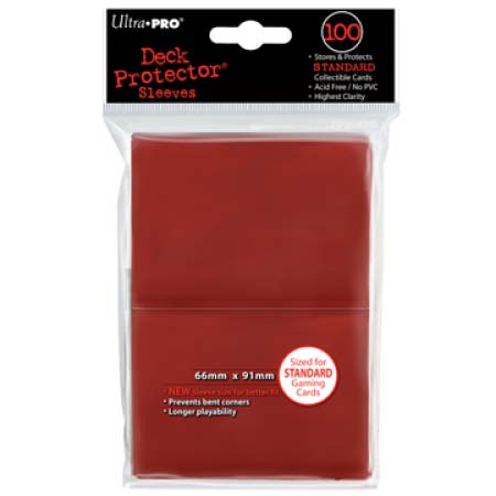 Ultra-Pro Solid Standard Size Deck Protector Sleeves Red (100 ct)