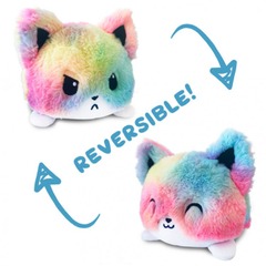 Reversible Rainbow Fox Plush - TeeTurtle | The Original Reversibe Plushie