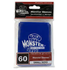 Monster Protectors Small Size Premium Quality Monster Sleeves w/ Logo Blue (60 ct)