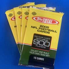2005 Topps Total NFL Football Cards - 10 Card Hobby Pack (4 Pack Lot)