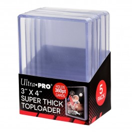 UltraPro 3x4 Toploaders 360pt Thickest (25 Card Pack / Booklet) 5-Pack