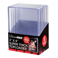 UltraPro 3x4 Toploaders 360pt Thickest (25 Card Pack / Booklet) 5-Pack