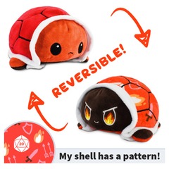 Reversible Table Top Games Turtles (Red/Patterned)- TeeTurtle | The Original Reversible Plushie