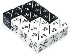 12 Piece D6 - Dice Counters - Token Dice - Loyalty Dice - +/+ & -/- Dice Compatible with MTG, CCG, Card Gaming Accessory