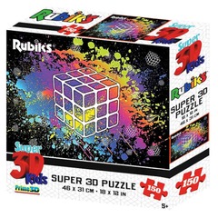 Rubik’s Super 3D Puzzle: Neon Splatter — 150 piece