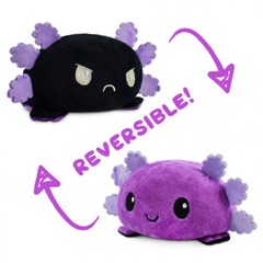 Reversible Axolotl Plushie [Happy + Angry] (Purple + Black) - TeeTurtle | The Original Reversible Plushie