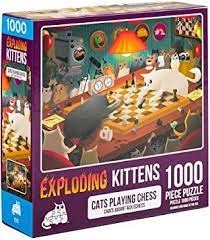 Exploding Kittens: Cats Playing Chess 1000pc Puzzle