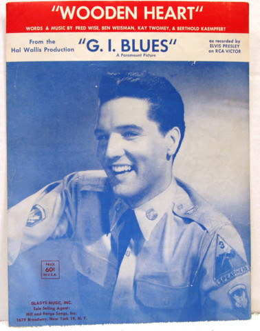 Wooden Heart © 1960 Elvis Presley Photo Cover G.I. Blues