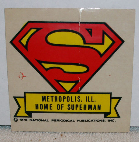 Metropolis, IL Superman Sticker Â© 1972 DC Comics