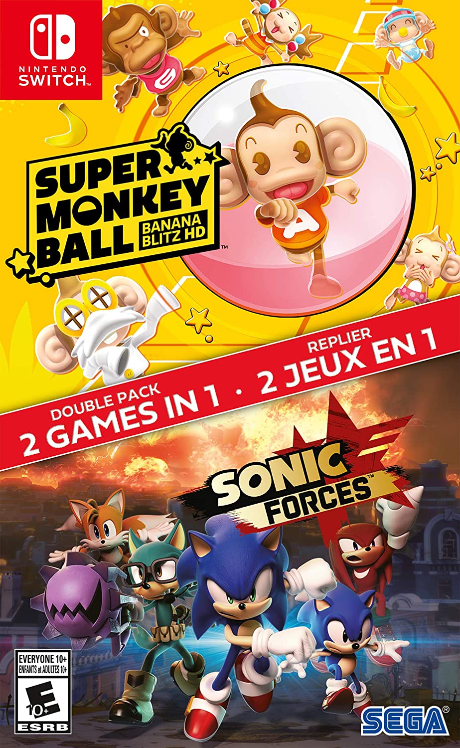 Sonic Forces / Super Monkey Ball HD Double Pack Switch (New)