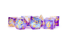 Hand Crafted Sharp Edge Dice - Royal Geode