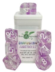 Set Of 7 Dice - Diffusion Amethyst/White