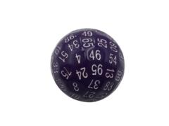 100 Sided Polyhedral Dice D100 - Solid Purple With White