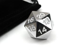 Koplow: Metal Countdown D20 - Silver with White Ink