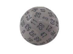 100 Sided Polyhedral Dice D100 - Light Blue Glow In the Dark With Black