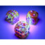 Chessex 16mm D6 Dice Set: Nebula Luminary - Red with Silver (12)