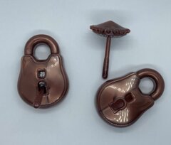 PolyHero Dice: Rogue: d20 Lock and Pick Set - Stout Bronze
