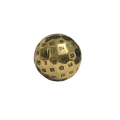 Metal 100 Sided Polyhedral Dice D100 - Shiny Gold With Black
