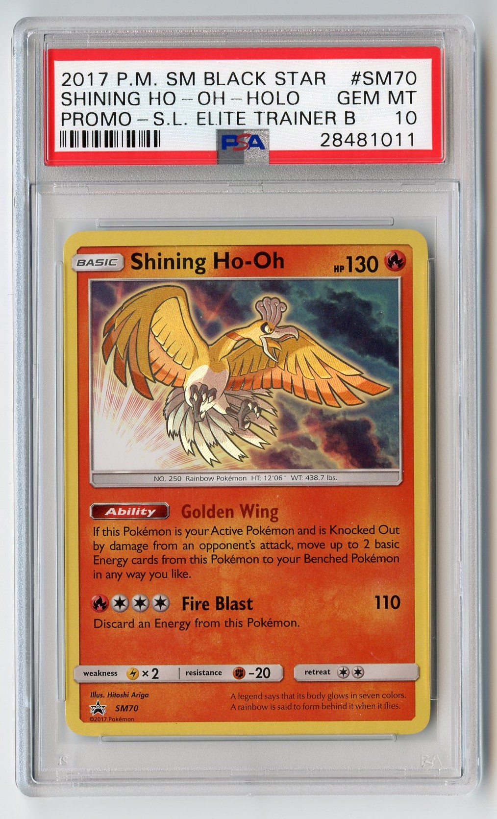 Shining Ho-Oh Promo Sm70 Pokemon Card
