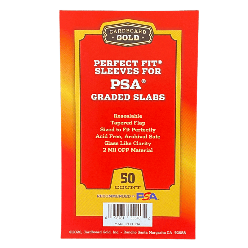 Cardboard Gold Perfect Fit Sleeves for PSA Graded Slabs (50 count pack)