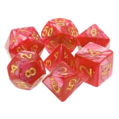 HD DICE 7 PEARL RED GOLD FONT