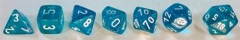 Translucent Teal/white 7ct Polyhedral Dice Set - CHX23085