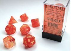 Ghostly Glow Orange and Yellow 7ct Polyhedral Dice Set - CHX27523